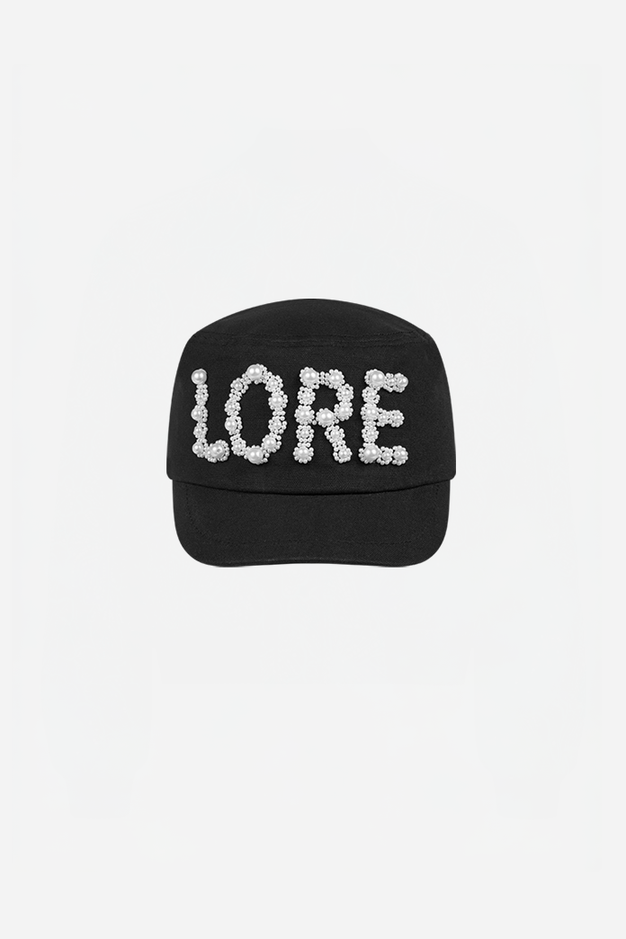 Pearls Military Cap B/W